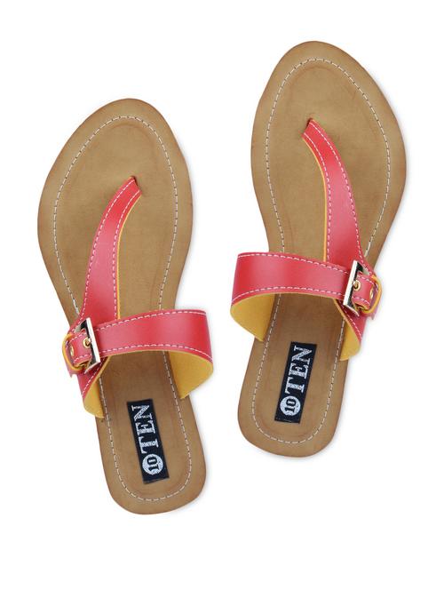 red faux leather sandals - 1180637 - Very Small Image - 1