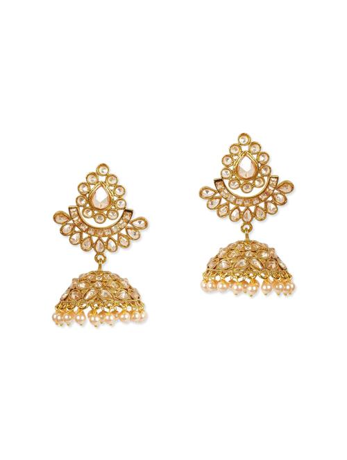 golden metal drop earrings - 11807452 - Very Small Image - 1