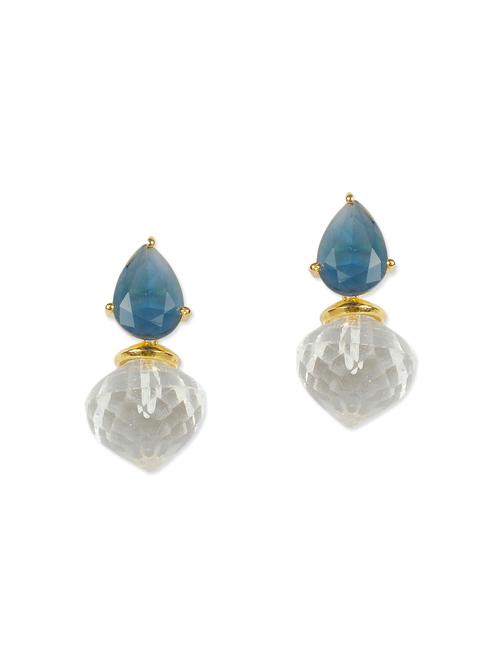 white metal drop earrings - 11807461 - Very Small Image - 1