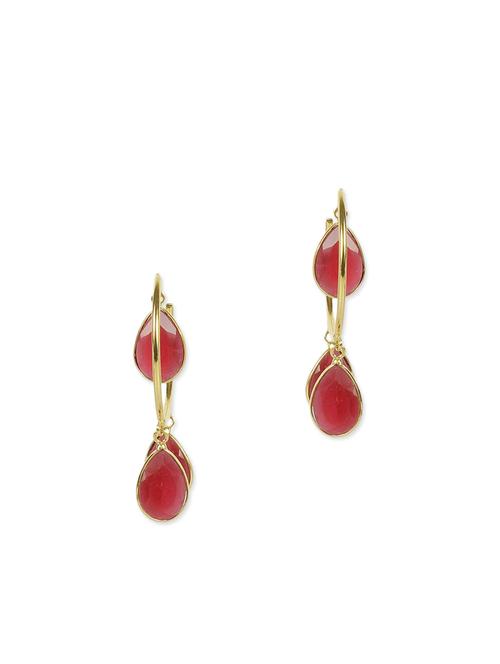 pink metal hoop earrings - 11807490 - Very Small Image - 1