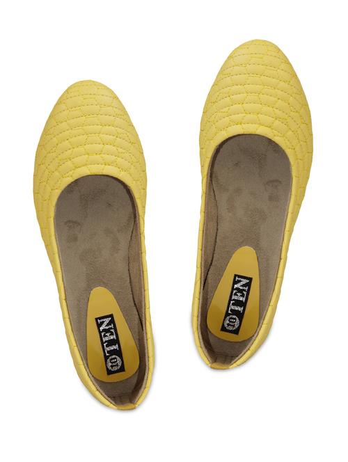 Yellow artificial leather ballerinas - 1180763 - Very Small Image - 1