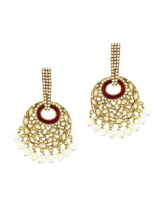 white brass pearl earrings - 11827407 - Very Small Image - 1