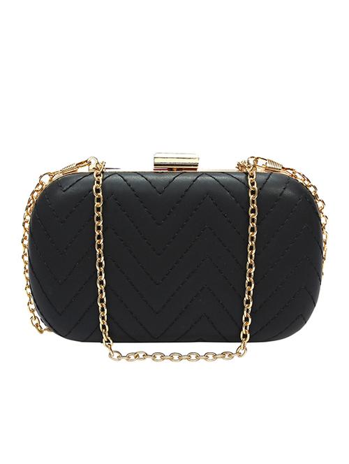 solid black leatherette minaudiere - 11828284 - Very Small Image - 1