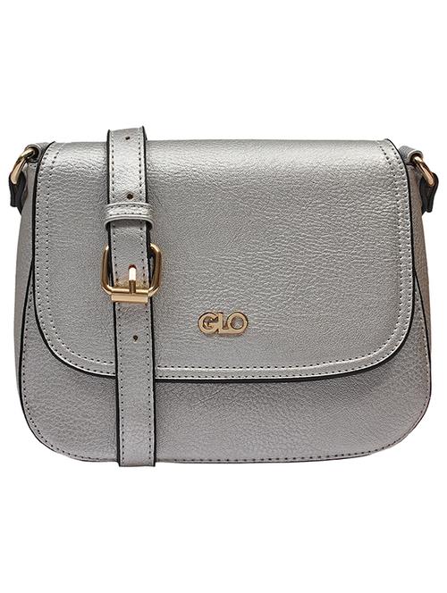 solid silver leatherette sling bag - 11828308 - Very Small Image - 1
