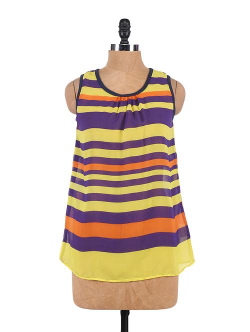 stripe print sleeveless top - 1183138 - Very Small Image - 1
