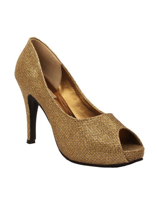 gold faux leather slip on sandals - 11833740 - Very Small Image - 1