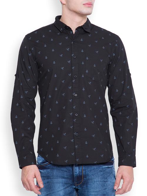 black cotton casual shirt - 11834831 - Very Small Image - 1