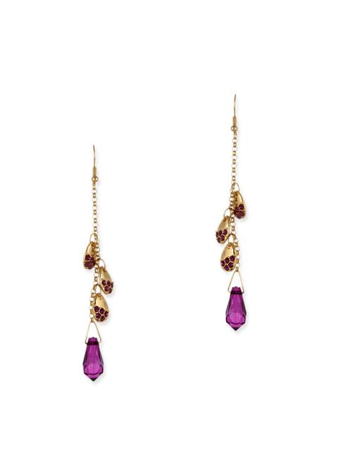 purple metal drop earring - 11835233 - Very Small Image - 1