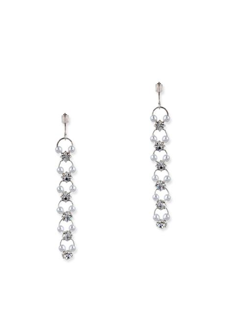 white metal drop earring - 11835240 - Very Small Image - 1