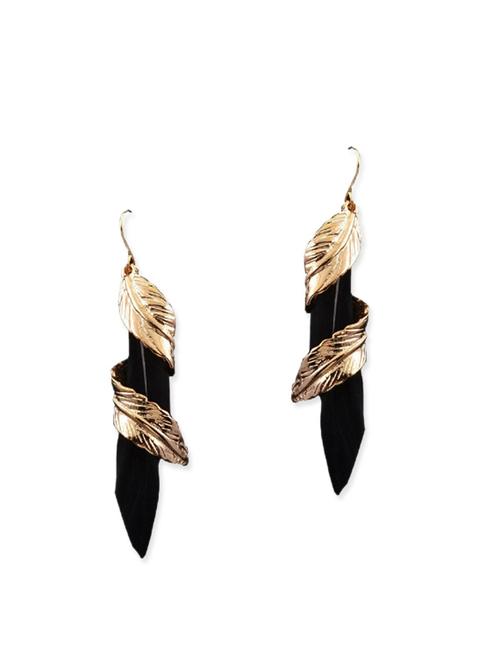 gold metal drop earring - 11835285 - Very Small Image - 1