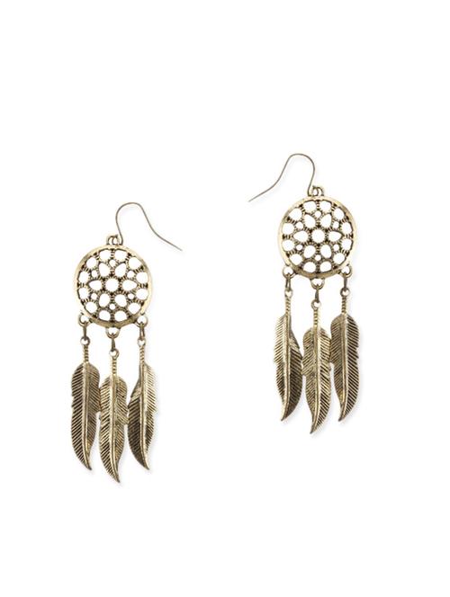gold metal drop earring - 11835288 - Very Small Image - 1