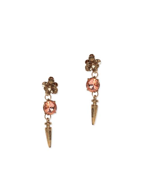 pink metal drop earring - 11835316 - Very Small Image - 1
