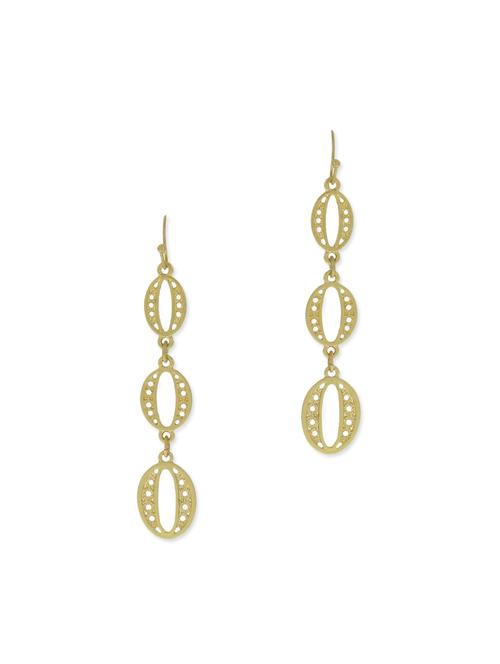 gold metal drop earring - 11835321 - Very Small Image - 1