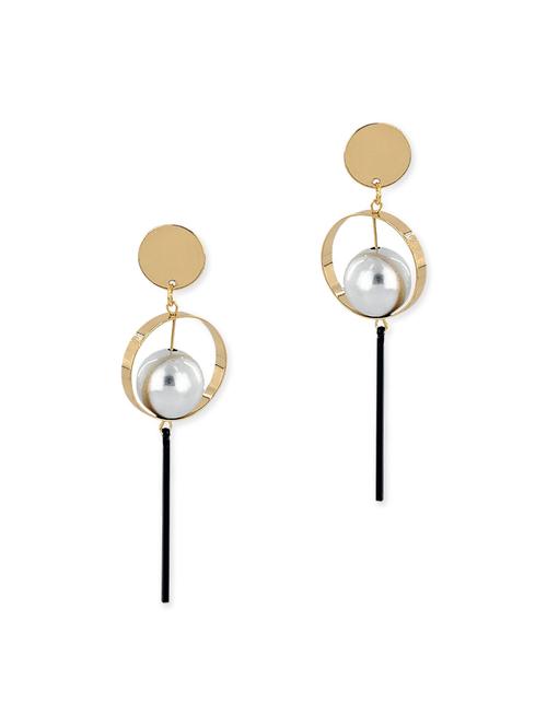 gold metal drop earring - 11835365 - Very Small Image - 1