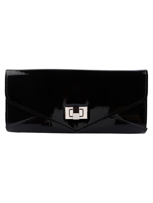 black solid leatherette clutch - 11835551 - Very Small Image - 1