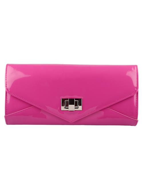 pink solid leatherette clutch - 11835554 - Very Small Image - 1