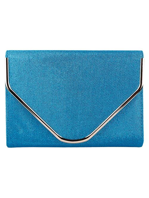 blue solid leatherette (pu clutch - 11835559 - Very Small Image - 1