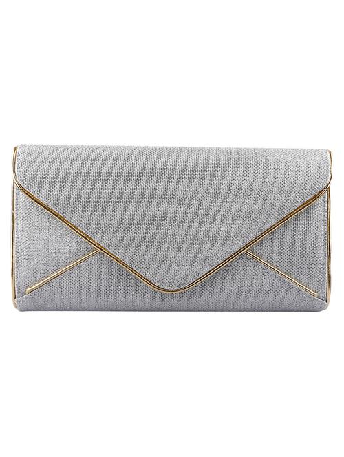 silver leatherette clutch - 11835564 - Very Small Image - 1