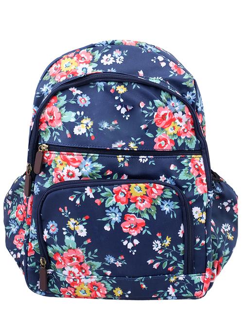 blue floral leatherette backpack - 11836369 - Very Small Image - 1