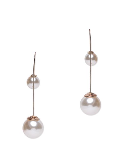white embellished metallic earrings - 1185664 - Very Small Image - 1