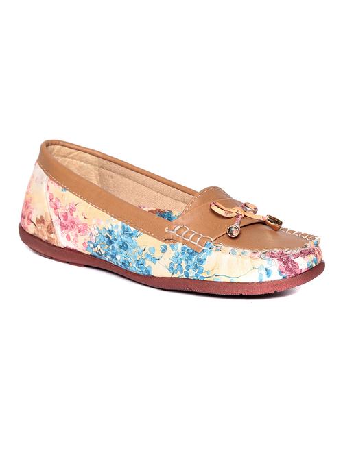 beige faux leather slip on loafers - 11856836 - Very Small Image - 1