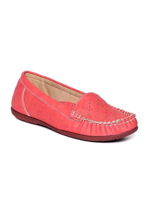 red faux leather slip on loafers - 11856854 - Very Small Image - 1