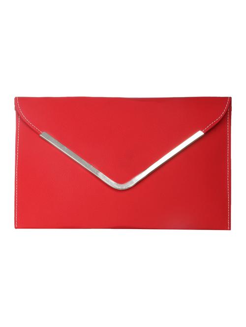red leatherette envelope clutch - 11857248 - Very Small Image - 1