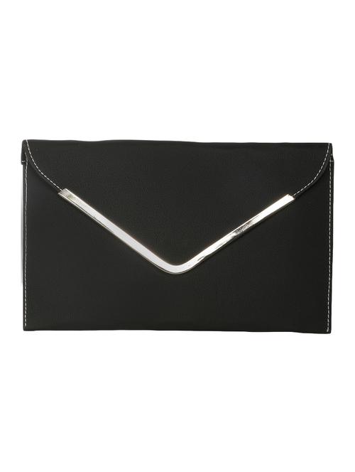 black leatherette envelope clutch - 11857250 - Very Small Image - 1