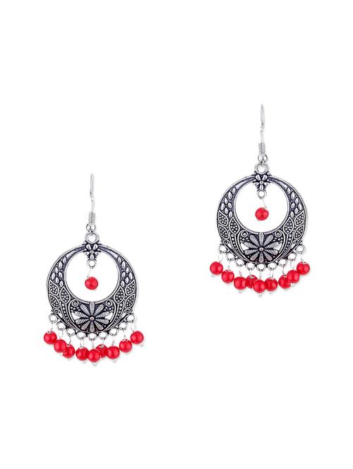 silver and red metal earrings - 11857470 - Very Small Image - 1