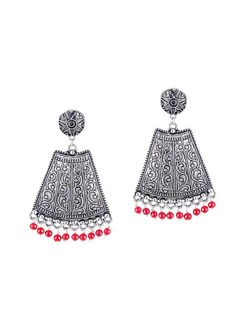 silver metal dangler earrings - 11857479 - Very Small Image - 1