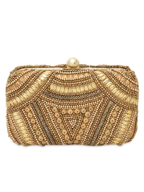 gold embellished beaded box clutch - 1186006 - Very Small Image - 1