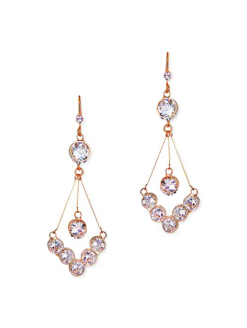 golden metal drop earring - 11860601 - Very Small Image - 1