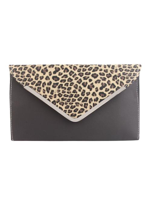 black leatherette animal print clutch - 11865246 - Very Small Image - 1