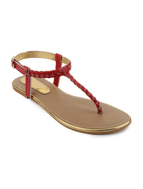 red suede tstrap sandals - 11869352 - Very Small Image - 1
