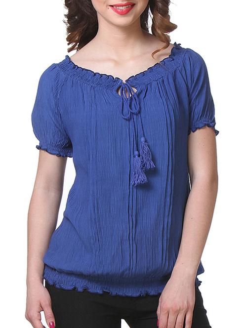 dark blue rayon top - 1187003 - Very Small Image - 1