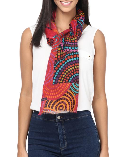 multi colored printed woolen stole - 11875268 - Very Small Image - 1