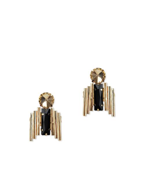 golden and black stone earrings - 11875388 - Very Small Image - 1