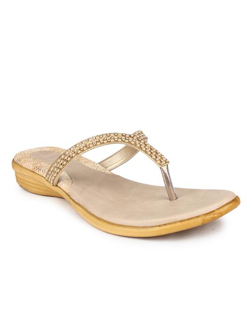 gold suede toe separator sandals - 11875973 - Very Small Image - 1