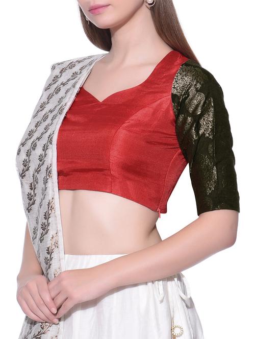 red blouse with black sleeves(matt) - 11876385 - Very Small Image - 1