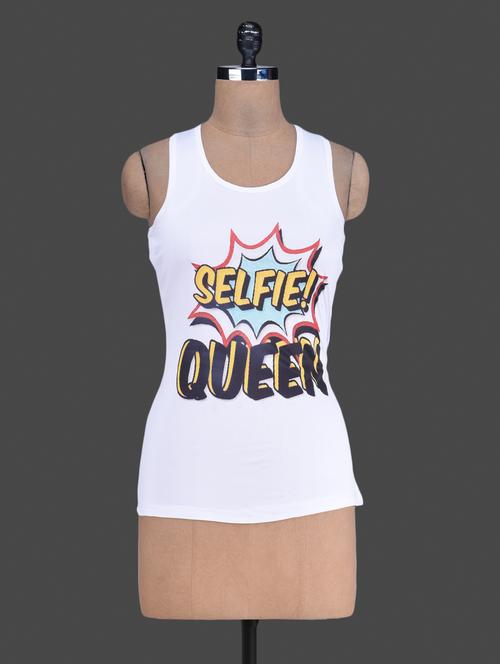 white graphic print racerback t-shirt - 1188055 - Very Small Image - 1