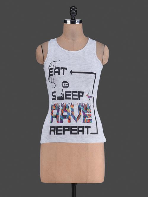 typographic print racerback t-shirt - 1188090 - Very Small Image - 1