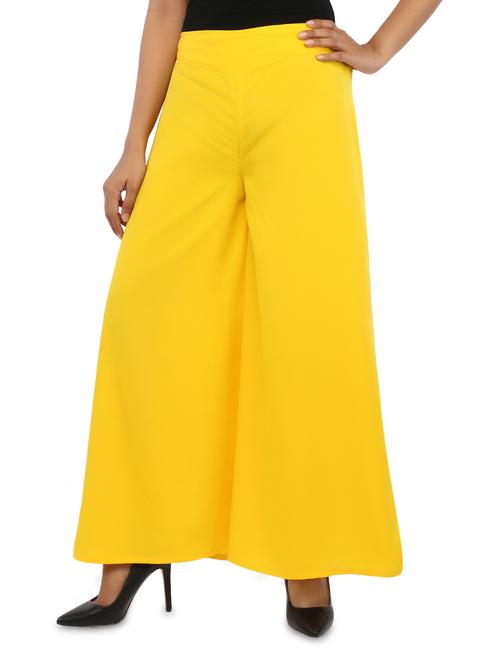 plain solid yellow crepe palazzo - 1188358 - Very Small Image - 1