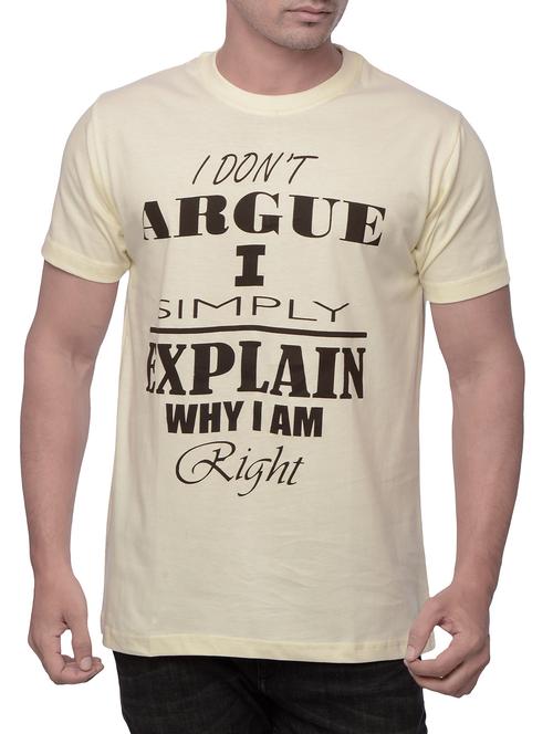 beige cotton printed t-shirt - 11899138 - Very Small Image - 1