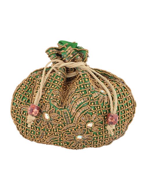 green silk potli - 11899333 - Very Small Image - 1