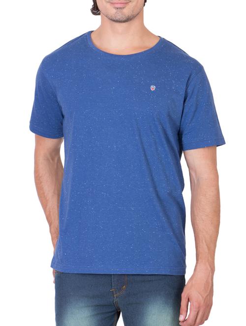 dark blue melange cotton t-shirt - 11900644 - Very Small Image - 1
