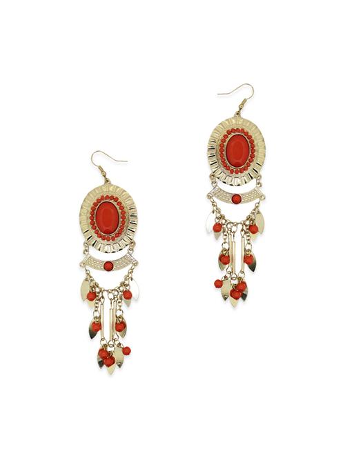 orange brass drop earring - 11902254 - Very Small Image - 1