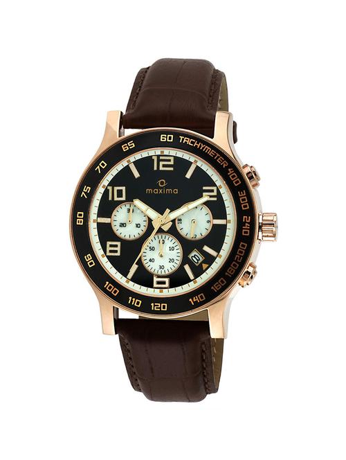 brown leather chronograph watch - 11904780 - Very Small Image - 1