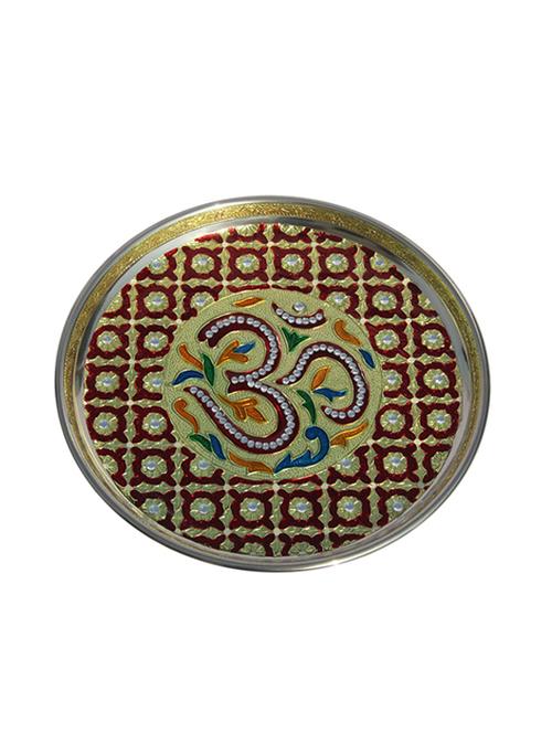 multi colored steel pooja thali - 11906643 - Very Small Image - 1