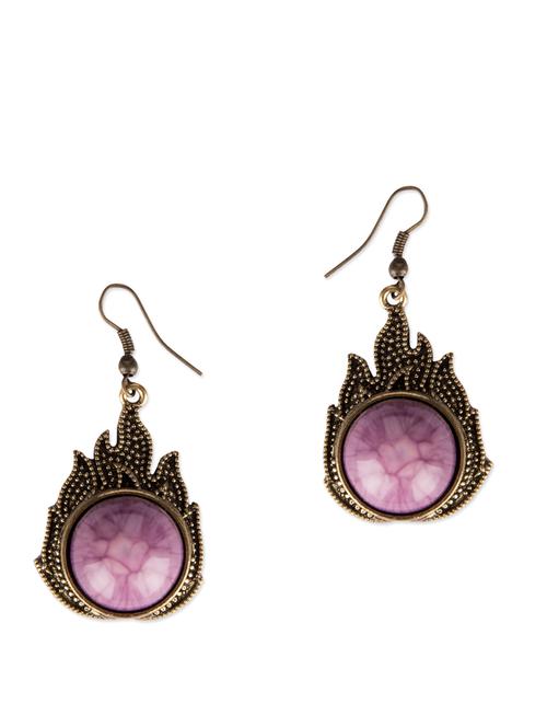 Diva Walk bronze drop earrings with purple stone - 11910106 - Very Small Image - 1
