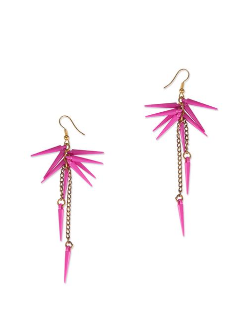 Diva Walk gold and pink drop earrings - 11910120 - Very Small Image - 1
